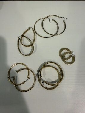 Bundle of Lucky Brand Gold SS Hoop Earrings